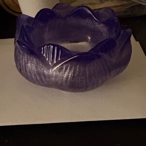 Purple flower candle holder